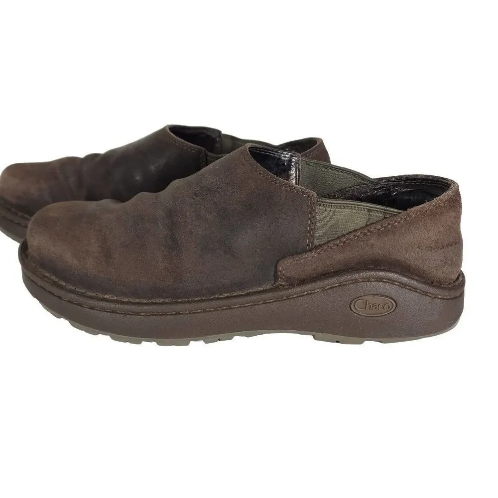 Chaco Men's Zoggonit Vibram Nurl US 8,5 Brown Leather Clog Sneaker Shoes_2